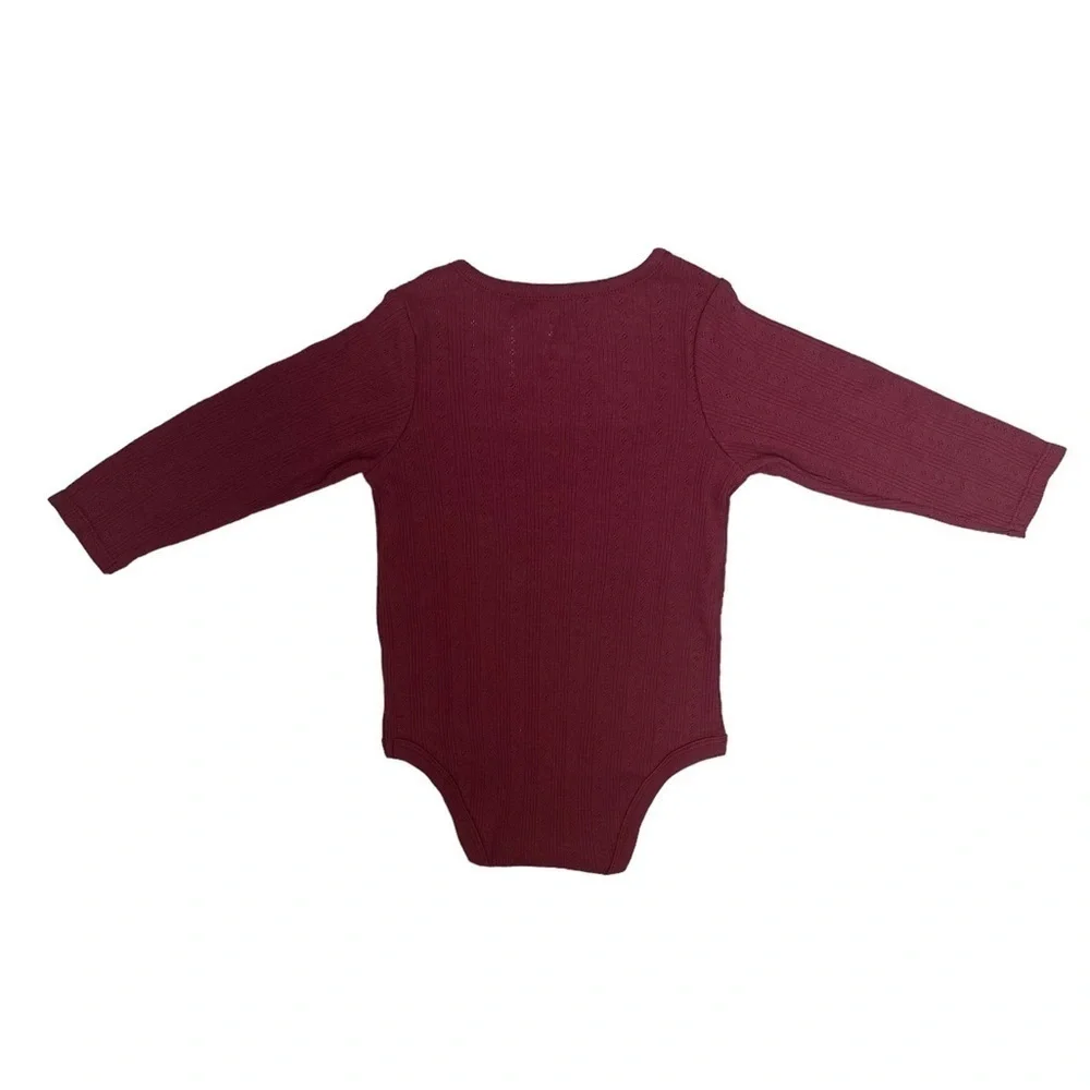 Garanimals Red LS Pointelle Bodysuit Size 18 Months New With Tags